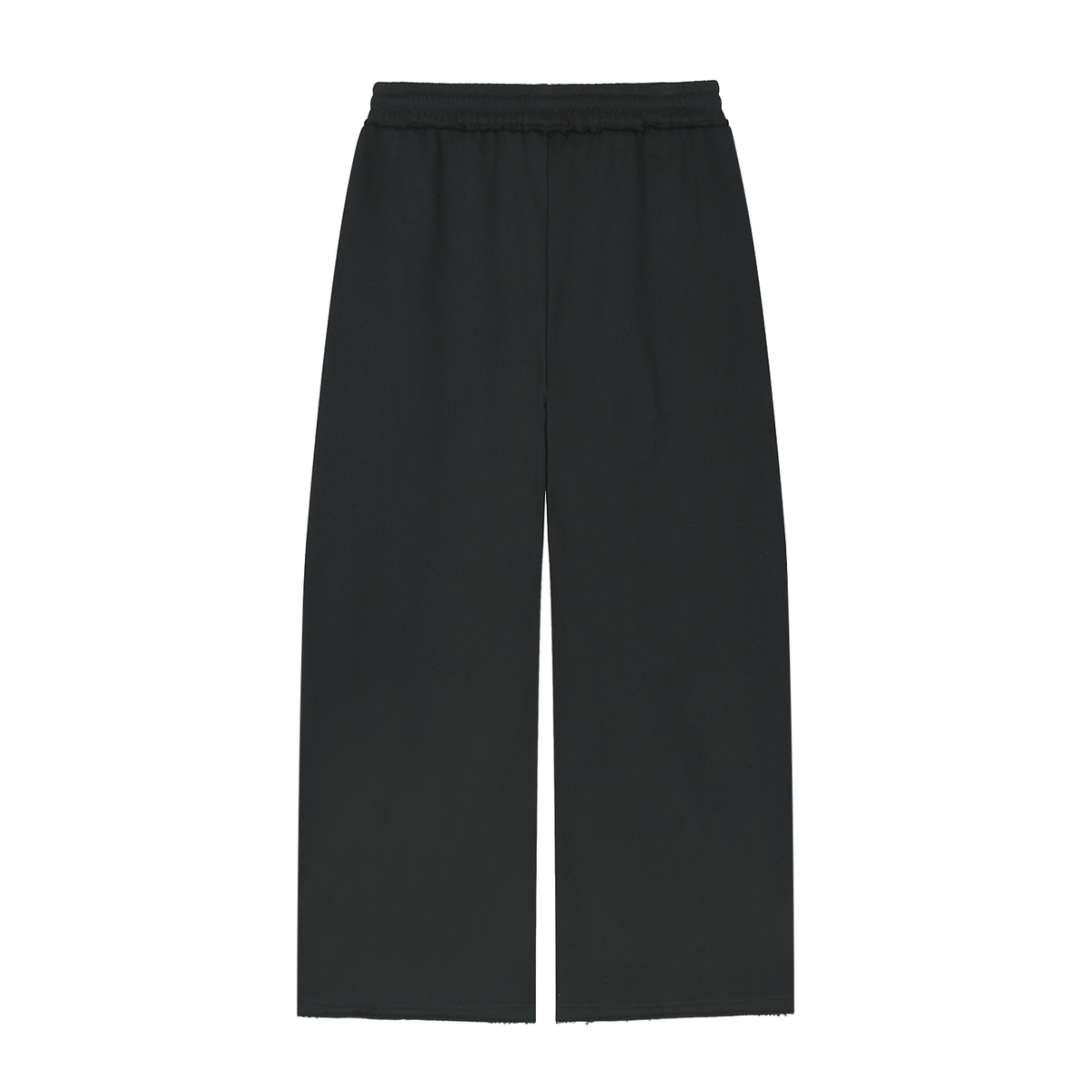 Women's Wide Leg Raw Edge Sweatpants in black, alternate angle