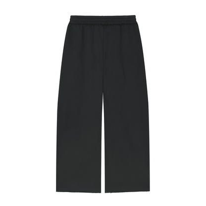 Women's Wide Leg Raw Edge Sweatpants in black, alternate angle