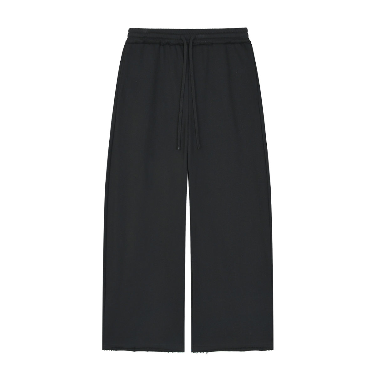 Women's Wide Leg Raw Edge Sweatpants in black