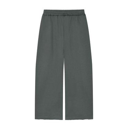 Women's Wide Leg Raw Edge Sweatpants in dark gray, alternate angle
