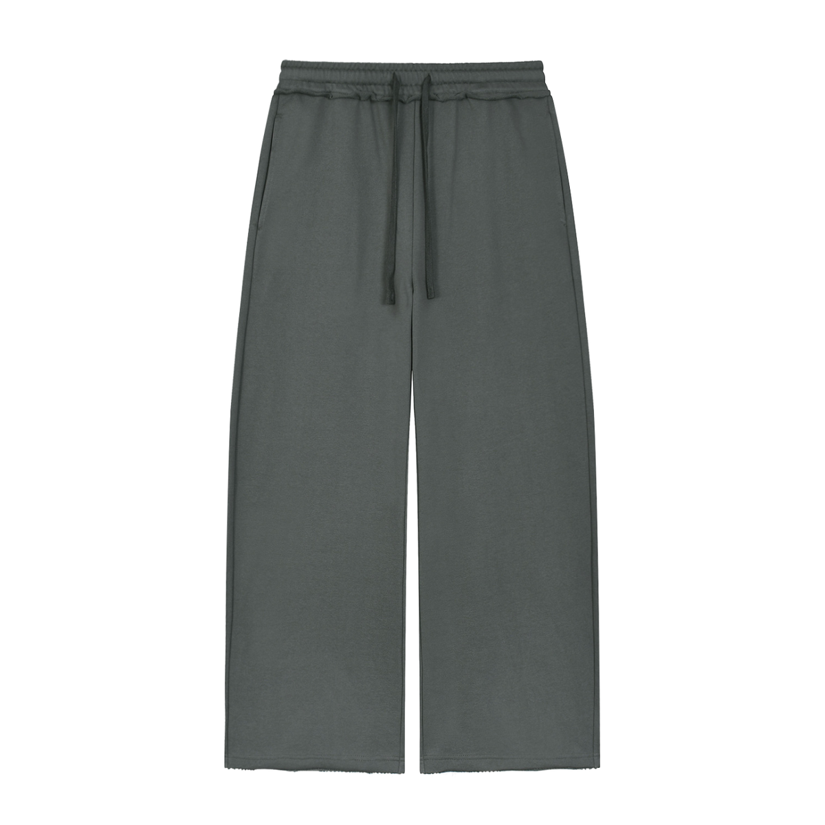 Women's Wide Leg Raw Edge Sweatpants in dark gray
