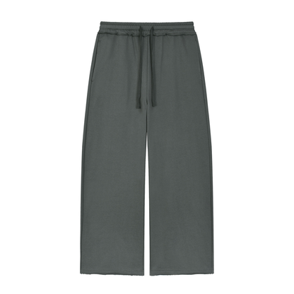 Women's Wide Leg Raw Edge Sweatpants in dark gray