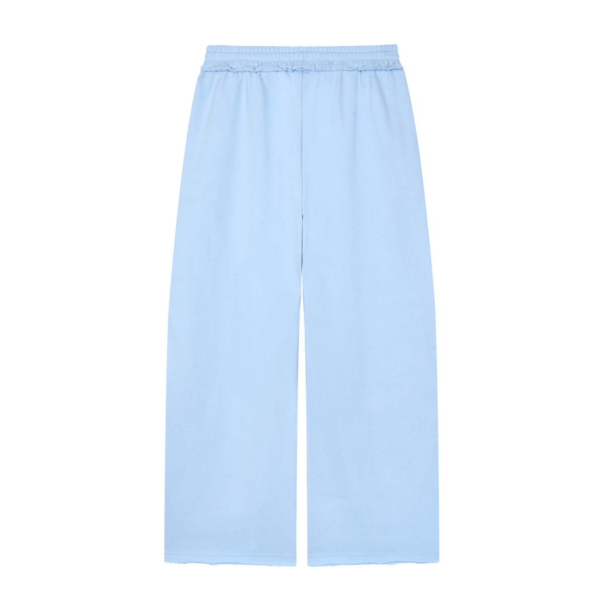 Women's Wide Leg Raw Edge Sweatpants in sky blue, alternate angle