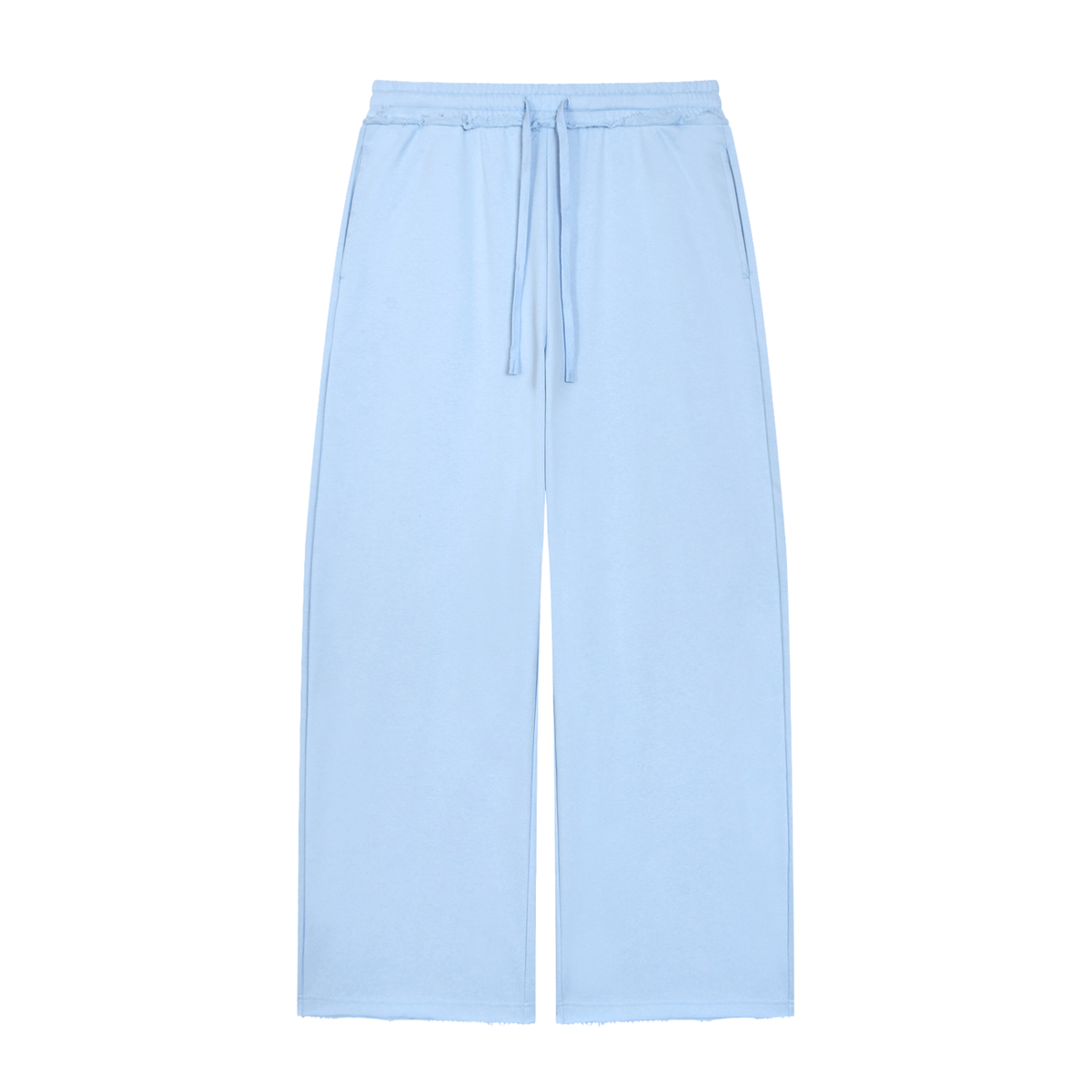 Women's Wide Leg Raw Edge Sweatpants in sky blue