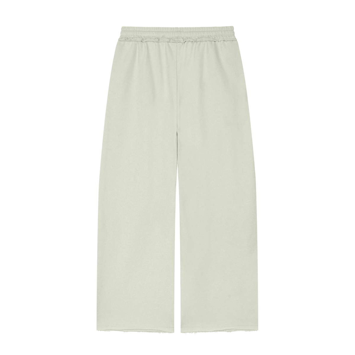 Women's Wide Leg Raw Edge Sweatpants in white gray, alternate angle