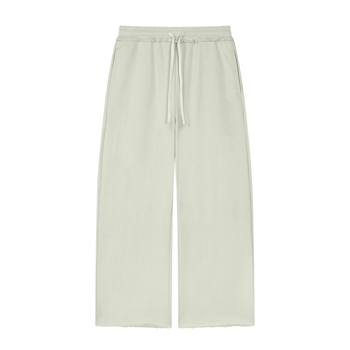 Women's Wide Leg Raw Edge Sweatpants in white gray