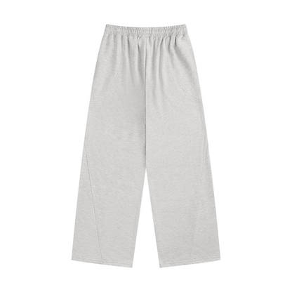 Women's Wide Leg Sweatpants in flower gray, alternate angle