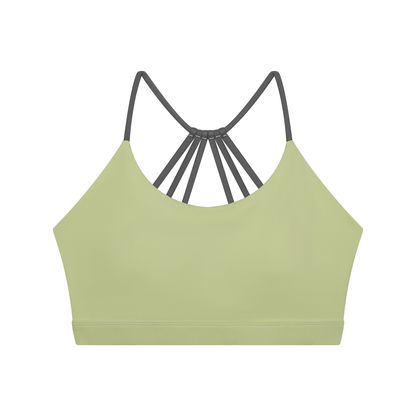 Women's Yoga Color Block Sports Bra in bean green