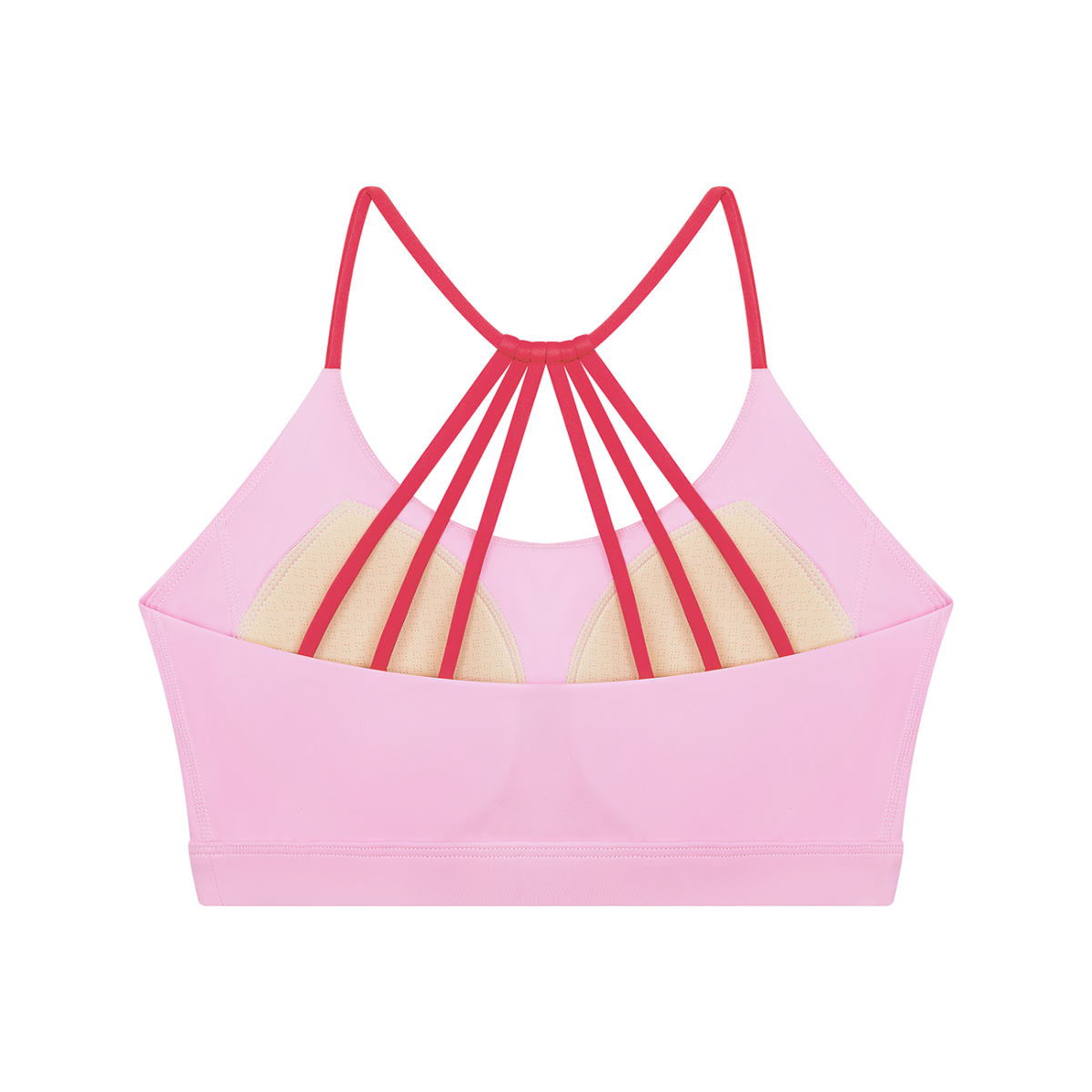 Women's Yoga Color Block Sports Bra in pink, alternate angle