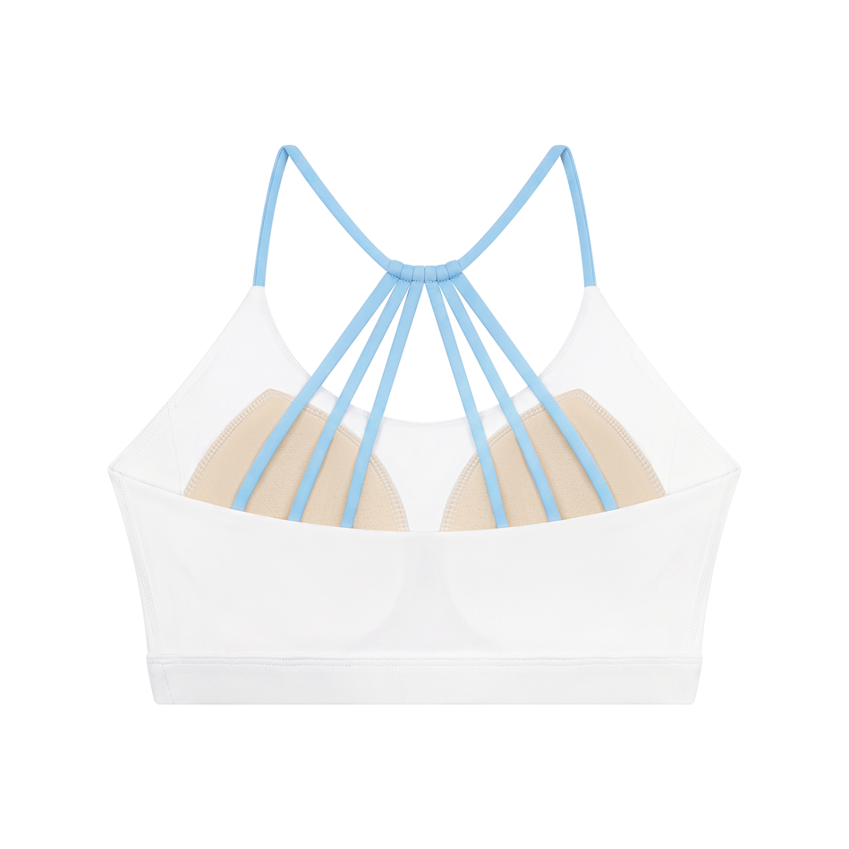 Women's Yoga Color Block Sports Bra in white, alternate angle