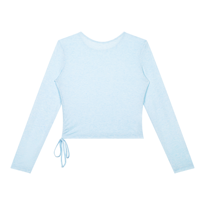 Women's Yoga Cover Up Tops in light blue, alternate angle