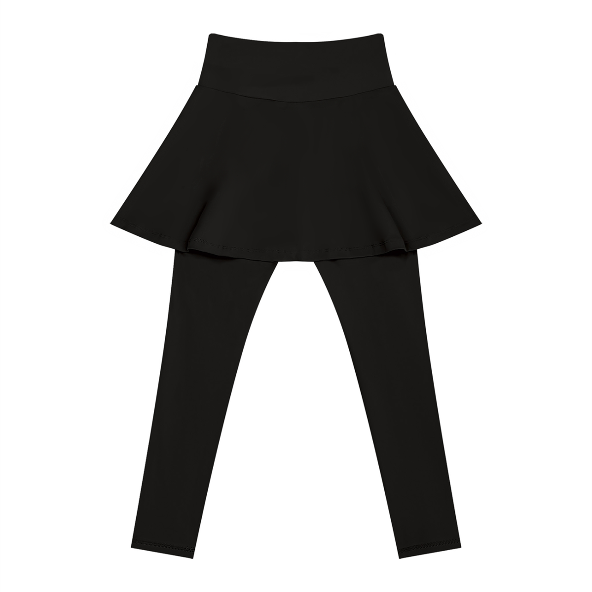 Women's Yoga Panelled Skorts in black with dark gray, alternate angle