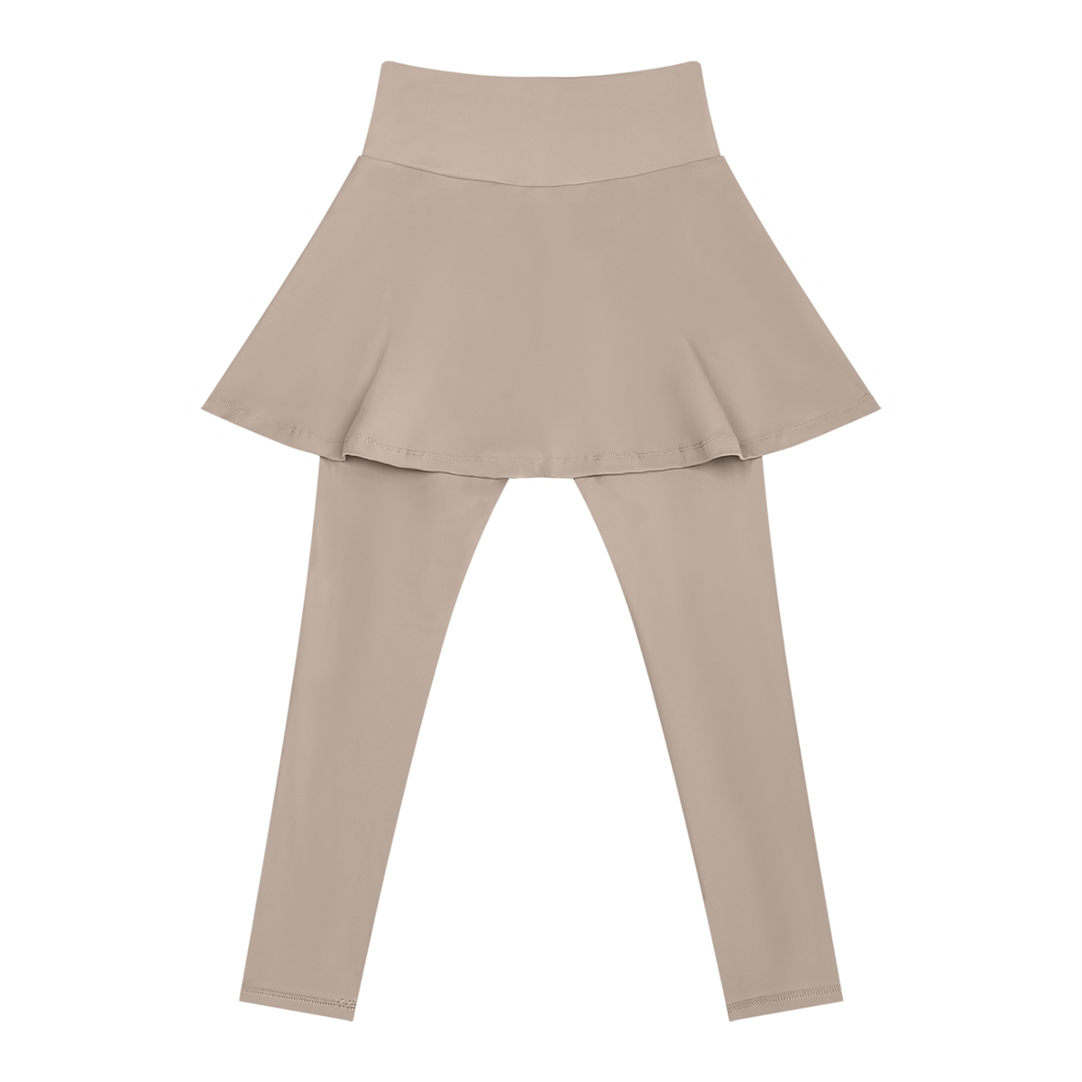 Women's Yoga Panelled Skorts in light coffee with apricot, alternate angle