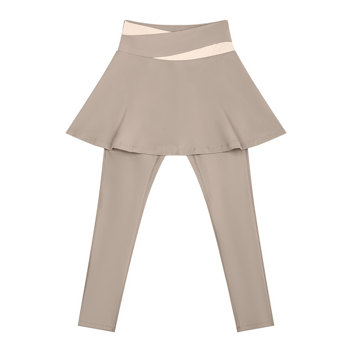 Women's Yoga Panelled Skorts in light coffee with apricot