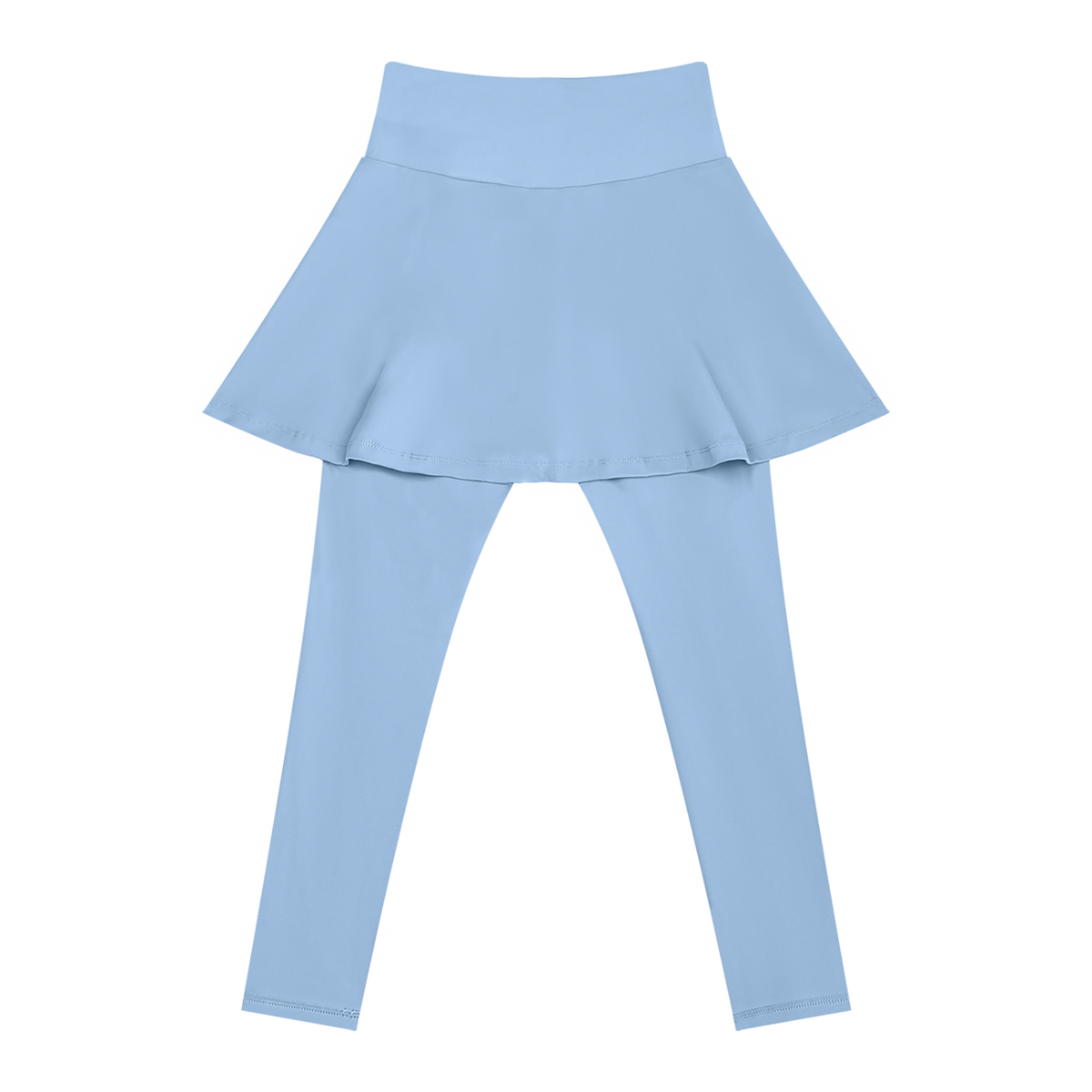 Women's Yoga Panelled Skorts in sky blue with apricot, alternate angle
