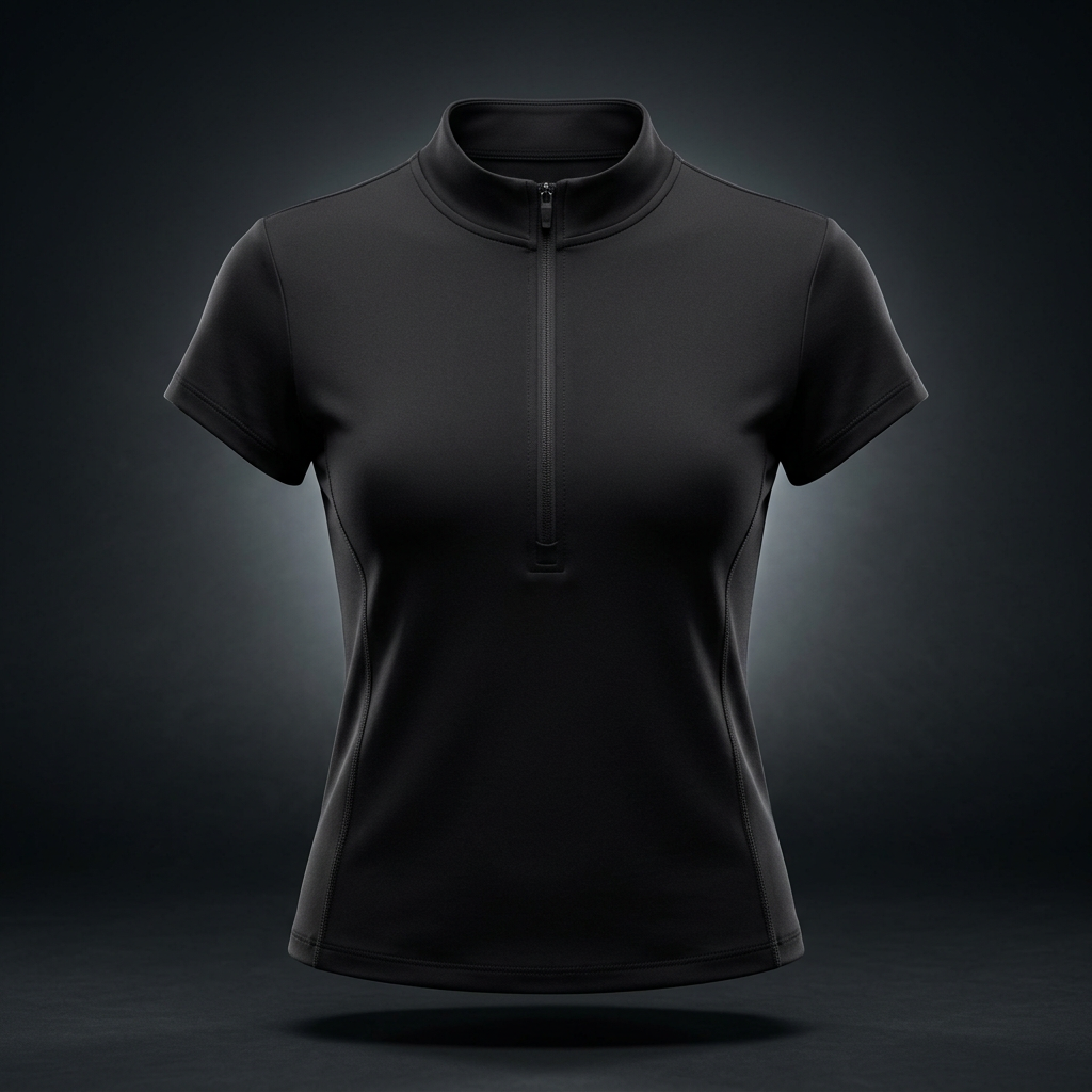 Women's Yoga Quarter-Zip Mock Neck T-Shirt, view 1