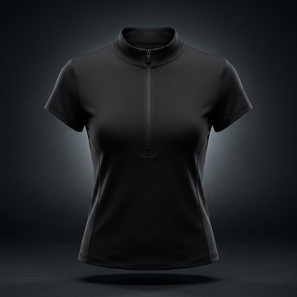 Women's Yoga Quarter-Zip Mock Neck T-Shirt, view 1