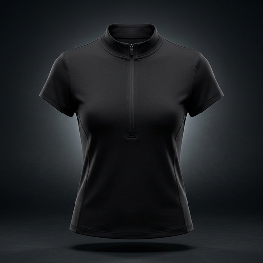 Women's Yoga Quarter-Zip Mock Neck T-Shirt, view 1
