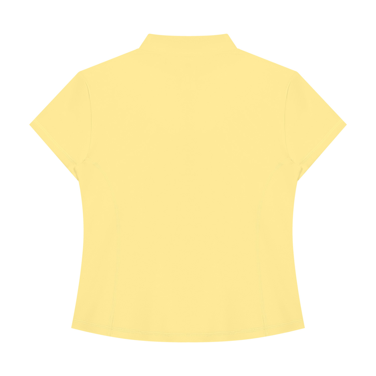 Women's Yoga Quarter-Zip Mock Neck T-Shirt in yellow, alternate angle