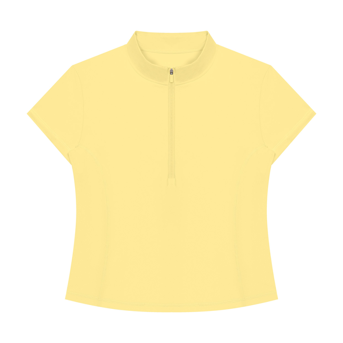Women's Yoga Quarter-Zip Mock Neck T-Shirt in yellow