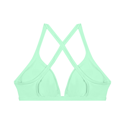 Women's Yoga Sports Bra in mint green, alternate angle