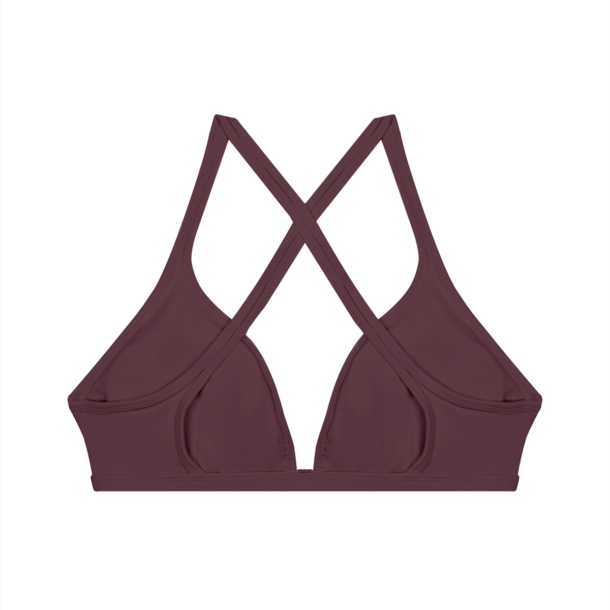 Women's Yoga Sports Bra in plum purple, alternate angle