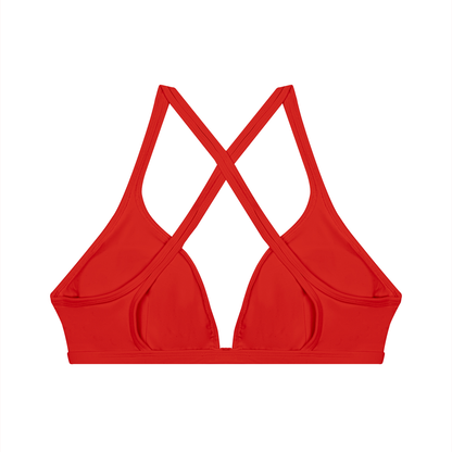 Women's Yoga Sports Bra in red, alternate angle