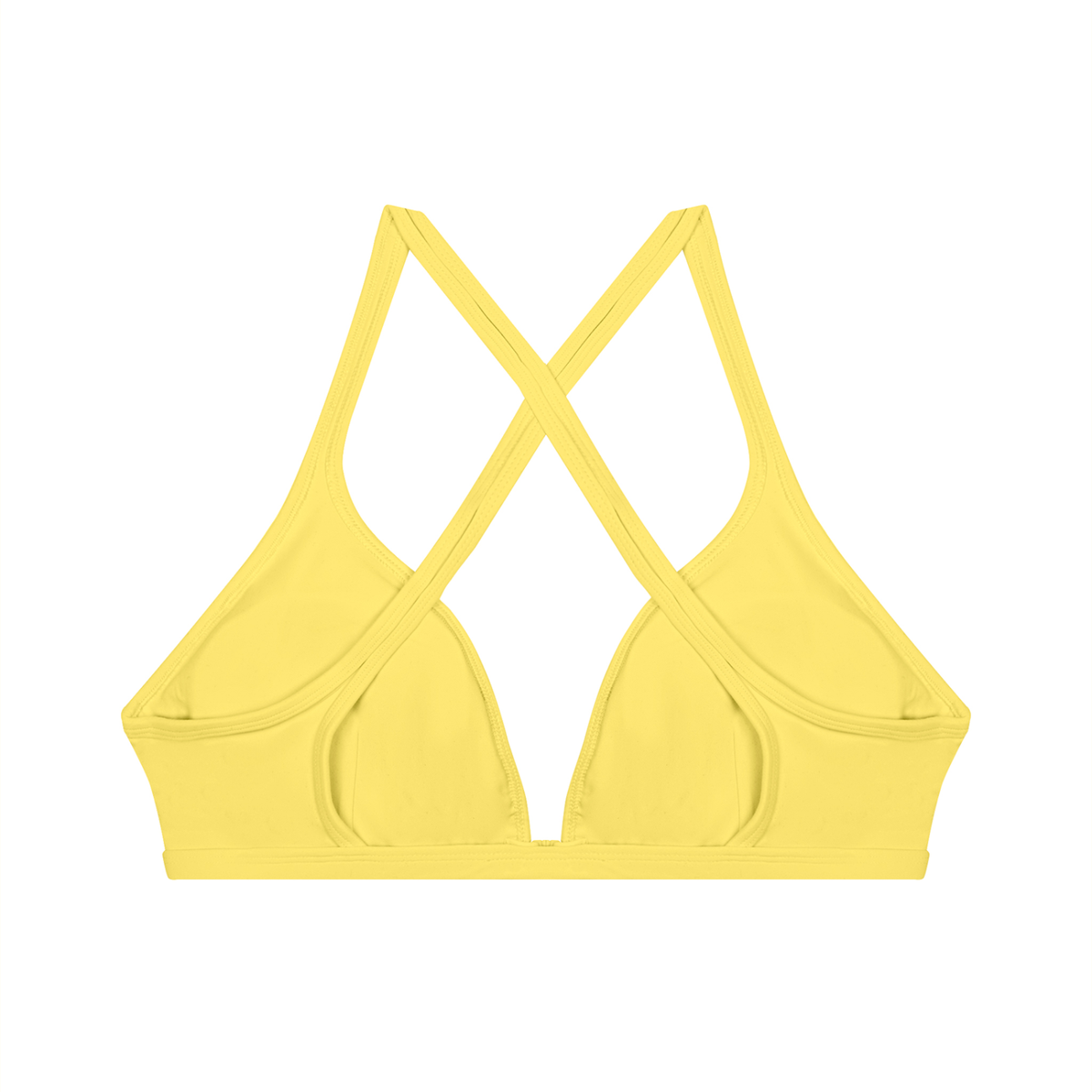 Women's Yoga Sports Bra in yellow, alternate angle