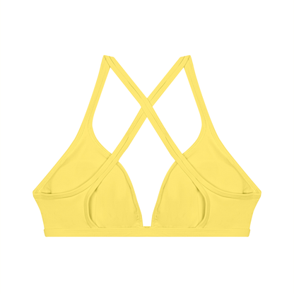 Women's Yoga Sports Bra in yellow, alternate angle
