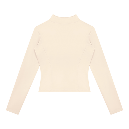 Women's Yoga Sports Full Zip Jacket in apricot, alternate angle
