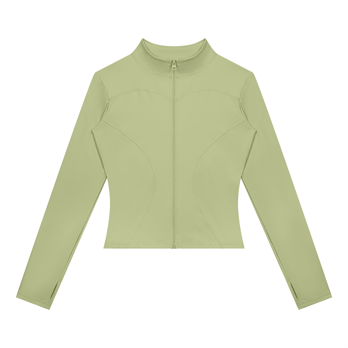 Women's Yoga Sports Full Zip Jacket in bean green
