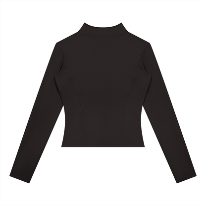 Women's Yoga Sports Full Zip Jacket in black, alternate angle