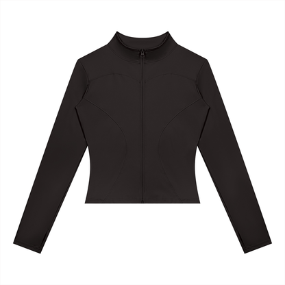 Women's Yoga Sports Full Zip Jacket in black