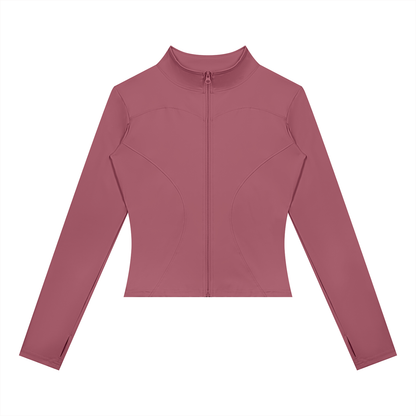 Women's Yoga Sports Full Zip Jacket in carmine