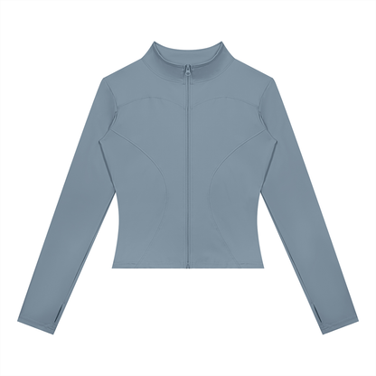 Women's Yoga Sports Full Zip Jacket in gray blue