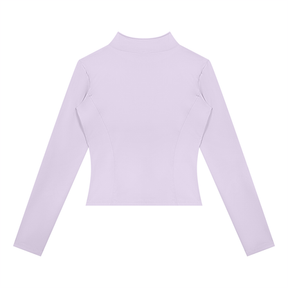 Women's Yoga Sports Full Zip Jacket in light purple, alternate angle