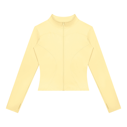 Women's Yoga Sports Full Zip Jacket in light yellow