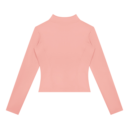 Women's Yoga Sports Full Zip Jacket in peach blossom, alternate angle