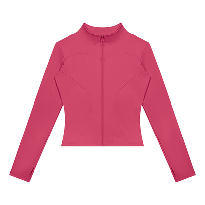 Women's Yoga Sports Full Zip Jacket in rose red