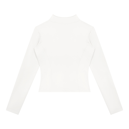 Women's Yoga Sports Full Zip Jacket in white, alternate angle