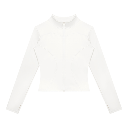 Women's Yoga Sports Full Zip Jacket in white