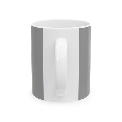 Funny coffee mug printed with "YOU CANNOT REASON WITH ME BEFORE CUP TWO", back view showing the handle